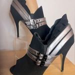 Baby Phat  Black Leather Silver Buckle Booties Size 9M Photo 0