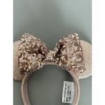 Disney  Parks Minnie Mouse Sequin Glitter Ears Rose Gold Headband Photo 9