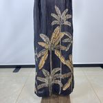 Farm Rio NWOT  Maxi Dress Size M Black Print Puff Sleeves Plant Short Sleeve Photo 6