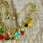 Colorful Charm Bracelet with Fruit and Star Charms Gold Photo 3