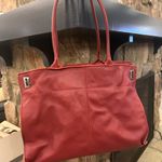 Bag Elegant Red Leather Totespacious Preowned there is stains inside Photo 7