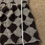 INC  100% Silk Brown Flare Sleeves Flowy Geometric Print Top V Neck Blouse sz 4 Photo 10