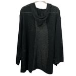 Elan  Black Crotchet Hoodie Open Front Cardigan(Size Large) Photo 3