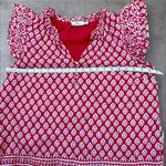 Vineyard Vines Vineyard Tile Ruffle Top in Lighthouse Red – Medium Photo 9