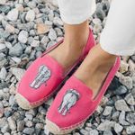 Soludos Elephant Embroidered Platform Espadrilles Pink 7.5 Photo 1