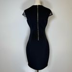 Guess  Los Angeles Navy Cap Sleeve Lace Illusion Sheath Dress Women’s Size 4 Photo 5