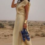 ZARA  dress maxi flowy butter yellow beaded embroidered boho summer vacation Photo 4