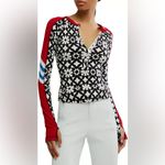 NWT FREE PEOPLE FP Movement Women's Kick Off Printed Layer Top in Aspen Onyx Red Size XS Photo 2