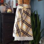 My Michelle  Y2K Brown, Yellow, & White Plaid Eyelet A-line Skirt Photo 8