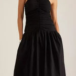 Anthropologie  Halter Drop-Waist Midi Dress in Black Size: L Photo 0