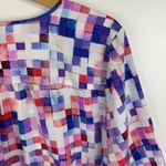NYDJ Geometric Tunic Top Medium Multicolor 3/4 Sleeve Lightweight Office Bold Photo 1