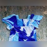 Vintage Liberty House by Tropicana Hawaii blue ocean maxi mumu dress, size 10 Photo 8