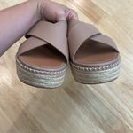 FitFlop  Eloise Espadrille Leather Wedge Cross Slide Beige Buff Size 10‎ Photo 5