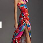 Farm Rio  X Anthropologie One Shoulder Floral Midi Dress Size XS   Photo 0
