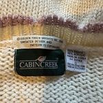 Cabin creek Vintage 1990s Y2K Cream Embroidered Loose Knit Sweater Small Photo 14