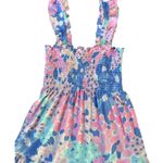 Mahi Gold The Fitz Dress Summer Jubilee in Shell pink blue floral smocked XS Photo 2