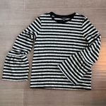 Lucky Brand  soft Black and Gray Striped Sweater bell sleeve sz s/sp Photo 10