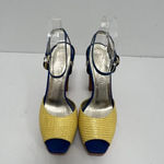 ESCADA Strappy Sandals Block Wooden Heels Colorful Retro Women’s Size US 6 Yellow Photo 1