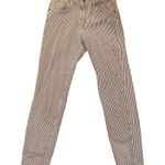 Pull & Bear  Striped Skinny Crop Jeans Sz 28 Gray White Raw Hem Stretch Cotton Photo 10