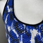 Vince Camuto Black Blue White Sleeveless Sequin Shimmer Racerback Tank Top Med Photo 1