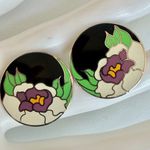Laurel Burch “Garden Rose” Enamel Earrings Photo 2