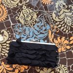 Expressions NYC  ELEGANT BLACK CLUTCH with  SILVER CHAIN & BOW RHINESTONE CLASP Photo 3