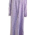 Vintage Flannel Nightgown by Saybury Purple Check Size L Photo 0