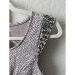 Free People  Embellished Skater Mini Dress Size XS Purple‎ White Jeweled Knit Photo 4