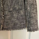 Ann Taylor Tweed Black White Fringe Blazer Size XS Photo 2