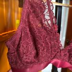 Aerie Lace Bralette in Burgundy Size Medium Photo 3