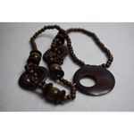 Source Unknown Boho Chunky Wooden Statement 34 Inch Pendant Necklace Photo 1