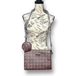 Nicole Miller  NWT Brown Logo Crossbody Bag Coin Pouch Zip Purse Gold Hardware Photo 1