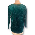 Vintage 90s Whimsygoth Shirt Crushed Kelly Green Velvet Tunic Long Sleeves Size M Photo 2