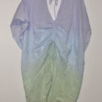 Aerie Front Ruched Cover Up Ombre Purple Blue Green Size Medium Photo 0