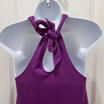 Athleta  Size XS Santana Halter Maxi Dress Purple Neck Tie Adjustable Pockets Photo 8