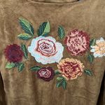 Blu Pepper : Chocolate Suede Like Embroidered Floral Dress- Side zip- M Photo 2