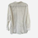 Lafayette‎ 148 New York Ruxton Button Up Shirt Womens Large White Gold Business Photo 2