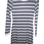 Charlotte Russe Charlotte Rousse Striped Gray White Long Sleeve T Shirt Dress Size Small New Photo 0