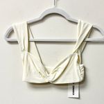 NWT Zonarch Claude Wide Strap Twist Front Bikini Top Cream Women's Size S Photo 1