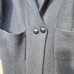 Black Knit Long Double Breasted Cardigan Sweater L Size L Photo 1