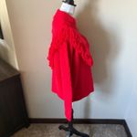 Tuckernuck  Wool Sweater Red Fringe Colorful Chunky Size Medium NWT Photo 5