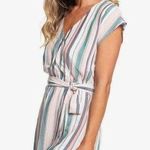 Roxy Peace Of Mind Pastel Stripe Wrap Tie Open Back Dress XS Photo 0