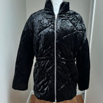 BLANK NYC NEW Crushed Velvet Black Puffer Jacket size Small Photo 0