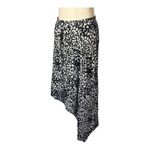The Kooples Skirt Women Medium Black White Animal Flowing Long Asymmetric Midi Photo 4