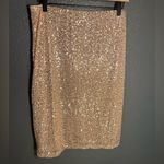 Adrianna Papell Adrianna Pappel Women’s Rose Gold Sequin Knee Length Skirt Lined Size Small Photo 4