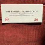 AG Jeans Paneled Quinne Crop High Rise Pleated Cropped Kick Flare Rich Crimson Red Size 26 Photo 6