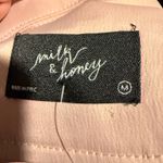 Milk and Honey pink corset satin-backed crepe Vneck long-sleeve blouse Crop Blazer Photo 3