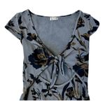 Free People INTIMATELY  Wowzers Cut Out Floral Bodysuit Black Grey Keyhole Sz XS Photo 4