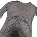 Lululemon Grey Interval Ruched Athletic Long Sleeve Workout V Neck Athleisure Photo 3
