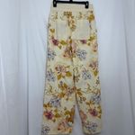 House‎ of Harlow 1960 Floral Linen Blend Wide Leg Drawstring Pants Size S NWOT Tan Photo 4